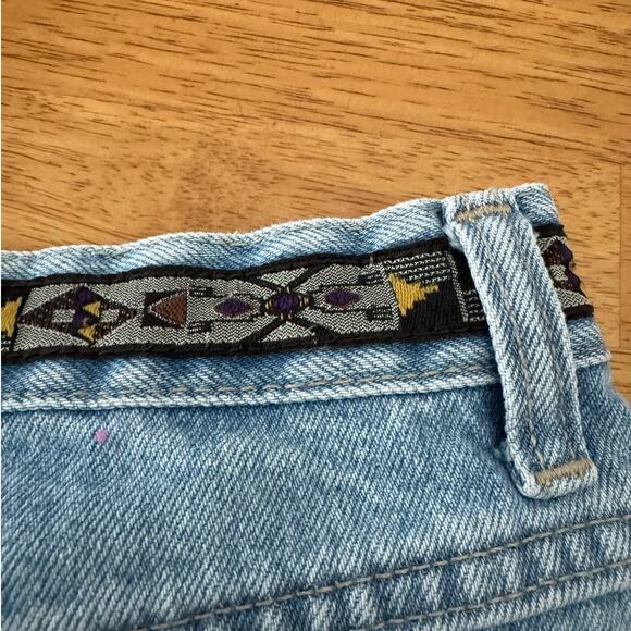 Vintage Y2K Bill Blass Cropped Jeans Purple Ribbon Trim Womens Size 12 Retro - Picture 6 of 11